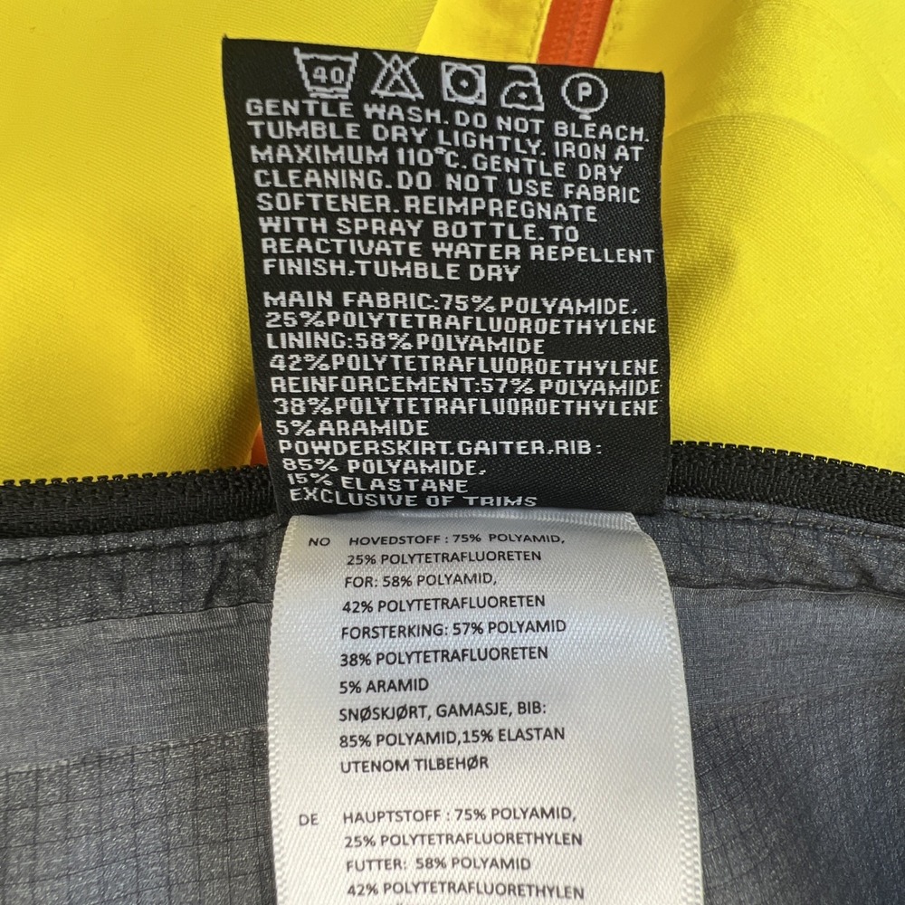 Norrona Lofoten Gore‑Tex Pro Ski Pants Women's Small Yellow Waterproof - Picture 5 of 12